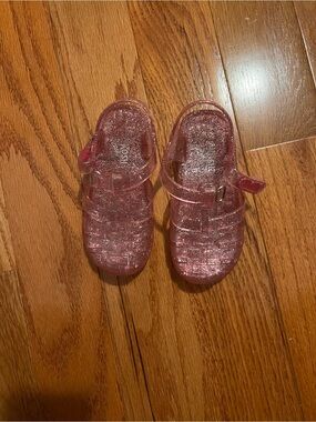 Old Navy Sparkle Pink Jelly Sandals with Buckle
